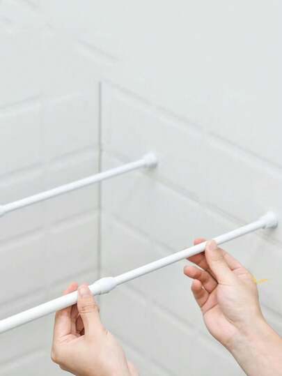 2 Pieces Set Of Punch-Free Curtain Rods, White Adjustable Spring Tension Curtain Rods (30cm/40cm/55cm/60cm), Expandable Spring Curtain Tension Rods Suitable For Windows, Bathrooms, Cabinets, And Kitchens, Telescopic Rods, Shower Curtain Rods, Clothes Drying Rods, Kitchen Pendant Rods, Wardrobe Struts, Door Curtain Rods
