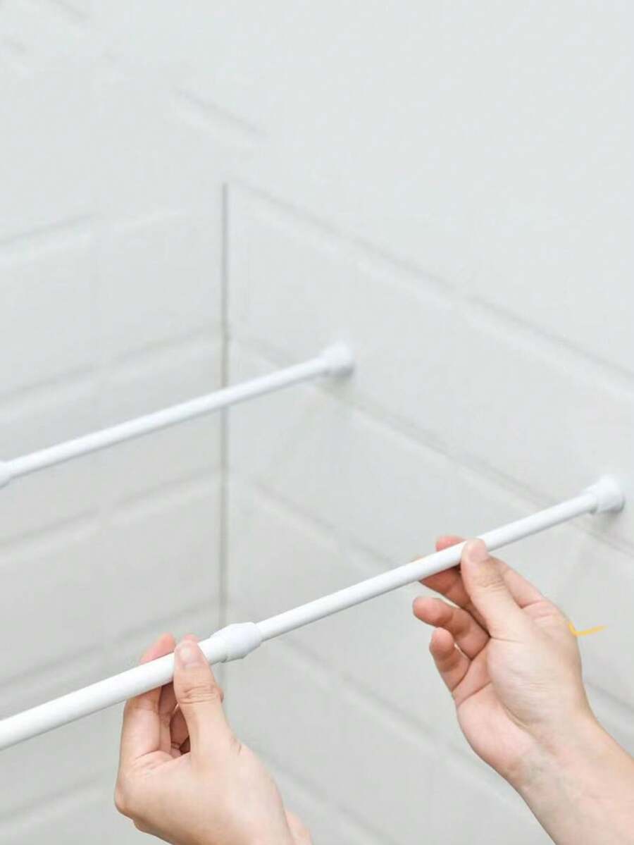 2 Pieces Set Of Punch-Free Curtain Rods, White Adjustable Spring Tension Curtain Rods (30cm/40cm/55cm/60cm), Expandable Spring Curtain Tension Rods Suitable For Windows, Bathrooms, Cabinets, And Kitchens, Telescopic Rods, Shower Curtain Rods, Clothes Drying Rods, Kitchen Pendant Rods, Wardrobe Struts, Door Curtain Rods