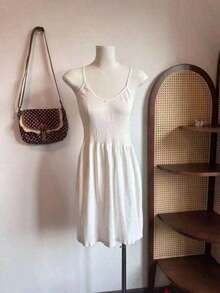 Back To School Korean Style Polka Dot Niche Design Contrast Color Handbag For Women, Suitable For College Students Shoulder Bag, Crossbody Bag, High-End Polka Dot Canvas Bag, Campus Bag - Nhiều màu - Xem 2