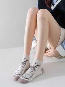 5 đôi tất cổ ngắn nữ họa tiết mèo, dễ thương và vui nhộn, thấm hút mồ hôi, phù hợp cho mặc hàng ngày, dạo phố, thể thao, công sở và mọi mùa, món quà lý tưởng cho Giáng sinh, Ngày lễ tình nhân và các ngày lễ khác. - Nhiều màu - Xem 7