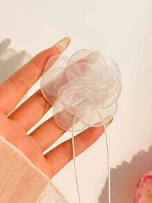 1 件女士玫瑰花项链，黑色花朵颈链，山茶花蜡绳颈链 - 花朵頸鍊 - 查看 9