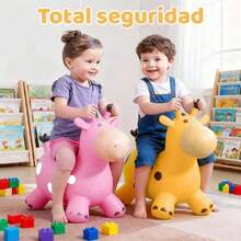 Jirafa Hinchable para Saltar, Tolva Inflable de Animales para Niños. Bouncy Boing, Inflatable Hopping Farm Animals con Air Pump, Bouncing y Active Play para Niñas y Niños (Amarillo),36985816 - Neblina azul - Ver 5