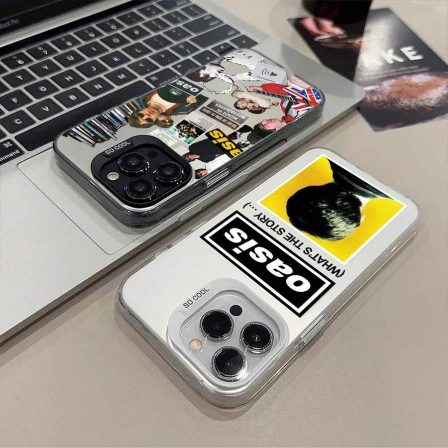 Phone Case For  12 11 Rock 13 14 Band 15 16 O-Oasis-S 17 Max Pro Plus Mini Silver IMD Laser Cover.Christmas Accessories. - 2 - 查看 1