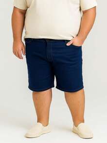 Men's Bermuda Jeans With Plain Elastane - Màu xanh lam - Xem 10