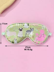 1个柔软亲肤的数码印花动物图案睡眠眼罩，采用聚酯纤维材质，适合女性睡眠时佩戴 - 彩色 - 查看 4