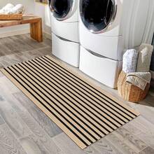 IOHOUZE Striped Area Rug 2'x4.3' Front Door Rugs Small Washable Area Rug For Front Porch, Spring Summer Welcome Door Mats Outdoor Indoor, Doormat For Entryway Porch Entrance, Tan/Black,One-Size,TanFFBlackssstripe2x44inchRectangular - TanFBlacksstripe2x44inchRectangular - View 5