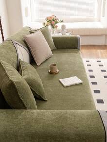 1pc Velvet Breathable Sofa Cushion, Luxurious Minimalist Sofa Cover, Dust-Proof Anti-Slip Anti-Scratch, Protect Sofa, Fade-Resistant, Suitable For Bedroom Living Room Study Sofa, All Seasons - Green - View 6
