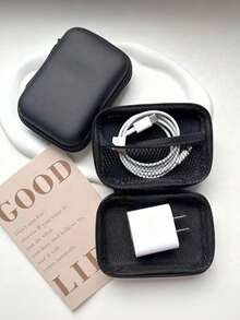1pc Super Thick & Durable Data Cable Charging Box, Space-Optimized, Compact Waterproof Portable Coin Purse Earphone Storage Box, Mini Charger Organizer, Key Pouch, Cosmetic Bag, Wireless Earbuds Case, Travel Organizer, Suitable For USB Drive, Power Adapter, Earphone Cables Etc. Essential For Back To School, Christmas Gift, Unisex Electronics Accessory, Travel Essential - Multicolor - View 7