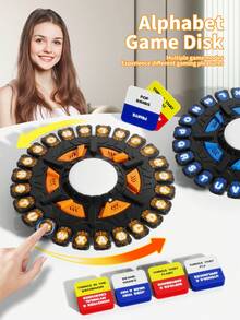 German Version Fast Thinking Letter Spinner Word Game Set, Children's Interactive Cognitive Strategy Board Game, Includes Card-Based Spelling Puzzle Toy, Enhances Cognitive Ability, Ideal Party, Christmas, Holiday Gift - Multicolor - View 3