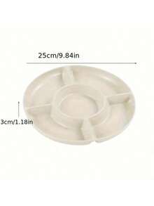 2pcs Multi-Compartment Round Tray - Durable Plastic Tray, Suitable For Holding Snacks, Nuts, Fruits And Appetizers, Ideal For Parties, Weddings, Holidays, Kitchen And Dining - Multicolor - View 5