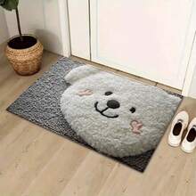 1 covor de baie din microfibră cu model de ursuleț alb mic, antiderapant și super moale, preș de ușă, covoraș de absorbție a apei pentru baie, lavabil la mașină, cu fir scurt, spate TPR, material tricotat, pentru baie, dormitor, bucătărie, intrare, utilizare în interior și exterior, accesorii și decor pentru baie, cadou perfect pentru casă nouă. - Multicolor - Vizualizare 4