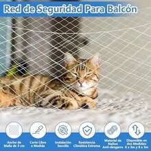 Red de balcón para Mascotas,Red de  para Gatos,Red Antipájaros para Balcón,Barrera para Perros,Malla de Nailon para Mascotas,Adecuado para Balcones, Ventanas, Escaleras (6M*3M) - 6M*3M - Ver 2
