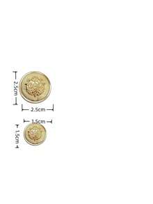 10pcs Metal Carved 3D Seta Buttons, Grid Frame Touchable, Vintage Style Suitable For Suits, Vests, Jackets, Pants, Household Items, 10/20pcs Decorative Metal Buttons, High Quality Coat, Wool, Windbreaker, Clothing, Knitwear DIY Retro Faux Metal Button Set, Buttons In Gold, Black, White, Yellow, Pink, Suitable For Suits, Jackets, Uniforms, Coats - Gold - View 8