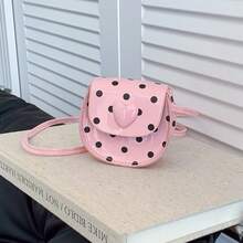 1个PU皮革波点迷你单肩包，女孩斜挎零钱包 - A - 查看 11