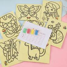 1/5/15pcs Creative Painting Sand Art, DIY Craft Making Toys, Cartoon Doodle Art Gifts For Kids, Back To School/Holiday Rewards (Random Patterns) - Multicolor - View 7