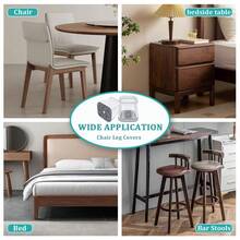 8/24 piezas Protectores de piso de silla de silicona cuadrados con fieltro, almohadillas antiarañazos y reductoras de ruido transparentes, adecuadas para el hogar, la oficina, la cocina, el comedor - Gris - Ver 6