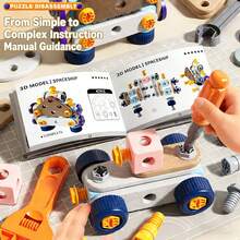 Kids New Creative DIY Assembly Tool Set, Realistic Repair Disassembly Tool Box, Screws Toy, Educational Puzzle To Develop Hands-On Ability And Focus, New Year Gift For Boys