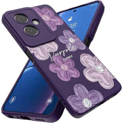 Funda para OPPO A79 y OnePlus Nord N30 SE Case, Ultrafina Flexible Suave TPU Silicona Púrpura Carcasa con Flores Dibujos, Antigolpes Anti-arañazos Protectora,36990361