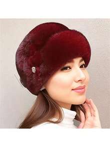 Fashionable Women's Faux Fur Knit Hat - Thick & Warm Winter Cap With Ear Flaps | Windproof & Stylish | Perfect For New Year Celebration