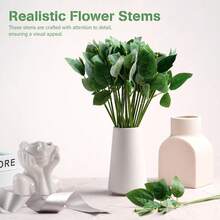 50 Pcs 13'' Rose Stems With Leaves, Fake Flower Stems, Faux Green Leaves Stems, Floral Arrangement Supplies, DIY Artificial Flowers Tools For Bouquet Wedding Party - Màu xanh Bạc hà - Xem 5