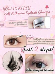 No Glue Needed – 60PCS Self-Adhesive Foxy Eye Cluster Lashes, CC Curl Elongated Style, Reusable & Lightweight, Seductive Look Inspired By Su Daji Lash Clusters,Eye Lash Clusters,Individual Eyelashes,Lashes,Fake Lashes - Black - View 5