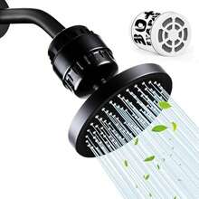 Cabezal de Ducha con Filtro de Ducha de 30 Etapas, Regadera de Alta Presión para Agua Dura, Elimina Cloro e Impurezas, Regadera con Filtro para Ducha-Negro - negro - Ver 1