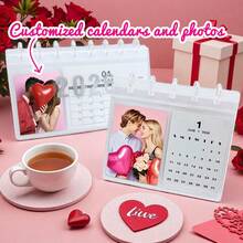1pc Customized New Year Calendar Photo Album, Calendar Card Customization / New Year / Valentine's Day / Thanksgiving / Anniversary / Couples / Sisters / Mother-Daughter, Customized Portable Photo Album / Loose-Leaf Photo Album, Customized Gift Photo Album, Anniversary / Birthday / Halloween / Thanksgiving / Christmas / New Year / Gift Memento - Multicolor - View 2