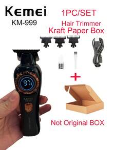 Kemei Professional Hair Clipper KM-2242 USB Rechargeable High Power Hair Clipper KM-999 Electric Hair Clipper 0mm Precision Trimmer Hair Clipper + Trimmer Set Men's New Year Hair Clipper - Black - View 18