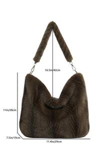 A Fashionable And Elegant New Autumn/Winter Solid Color Large Capacity Zipper Tote Bag For Women, Very Suitable For University, Work, Business, Commuting, Outdoor Activities, Travel And Outings For White-Collar Professionals. It Is An Ideal Choice For Work, Shopping, Attending Parties, Fashion Events, And Also Makes A Great Gift For Friends. - Multicolor - View 9