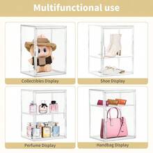 Acrylic Display Case For Collectibles, Clear Storage Bin With 3 Adjustable Layers And 1 Removable Divider, Stackable Clear Storage Box With Magnetic Door For Figures, Home Or Office,Large,L-1Pack - L-1包裝 - 查看 5