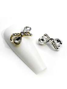 10pcs Luxury Hollow Butterfly Crystal Glass Rhinestone 3D Nail Art Decorations, Suitable For Girls And Women Nails - Multicolor - View 6