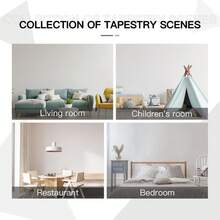 1pc Bohemian Style Pink Cloud & Floral Pattern Tapestry - Lightweight Polyester Wall Hanging With Star Accents For  Bedroom Living Room Dorm Decor Bedroom Wall Decor|Romantic Decor|Soft Fabric Appearance Room Decor - 彩色 - 查看 5