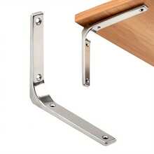 4 Packs Heavy Duty Stainless Steel Triangle Shelf Brackets, Adjustable Height & Polished Finish, No Assembly Required For Wall Shelves - Silver - View 1