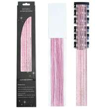 6/12 Uds Clip de pelo sintético de una pieza para mujer, extensiones de cabello con oropel brillante, Kit de oropel para el cabello, peluca brillante resistente al calor S8BW - Rosa - Ver 13
