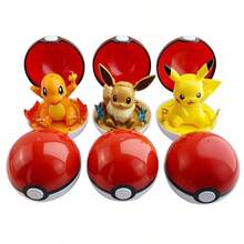 pokemon 宝可梦6款可变形玩偶玩具 口袋妖怪杰尼龟伊布喵喵动漫人物桌面摆件模型玩偶收藏玩具礼品 - 彩色 - 查看 5