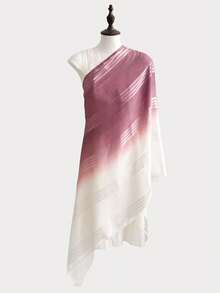 FADZOYLE 1 chiếc khăn choàng kẻ sọc ombre, đa năng cho mọi mùa, ấm áp vào mùa đông, che nắng mùa hè, thiết kế dài độc đáo, phù hợp cho mặc hàng ngày, váy dự tiệc, đám cưới, áo choàng, lớp lót, khăn che mặt cho phụ nữ, lễ hội, cầu nguyện và hành hương, khăn trùm đầu Hồi giáo mềm mại, cỡ lớn, váy dạ hội, tiệc tùng, du lịch, phụ kiện quà tặng - Nhiều màu - Xem 3