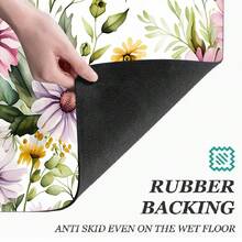1pc Colorful Floral Print Absorbent Mat/Drying Mat For Coffee Maker, Dishes - Absorbent Polyester Desktop Protective Mat With Rubber Anti-Slip Pad, For Kitchen Counter Decor, Home Bar And Dining Table - Multicolor - View 8