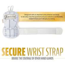 Franklin Sports - Protector de Mano y muñeca de béisbol, Protector de muñeca para bateo Serie PRT , Protector Mano y muñeca para bateadores, Mano Derecha e Izquierda, Talla única, Adulto - Blanco - Ver 5