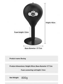 1pc Black New Bestselling Portable Boxing Reflex Ball Trainer - A Compact Punching Ball Suitable For Advanced Boxers And Aspiring Boxers, For Relaxation And Skill Improvement. Made Of Durable PVC Material, Compact Design, Very Suitable For Home Or Gym Use. - Black - View 5