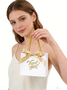 1 قطعة/10 قطع/20 قطعة أكياس هدايا بيضاء، أكياس هدايا مقبضة، أكياس هدايا صغيرة، مناسبة للهدايا، هدايا عيد الميلاد، هدايا الزفاف، هدايا الحفلات، صناديق هدايا عيد الحب