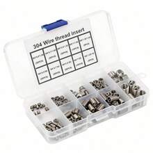 huiwuju 150件套不锈钢螺旋螺纹修复套件 - M3至M12尺寸，耐用型螺纹嵌件，增强金属螺纹强度，耐磨损，全覆盖，螺纹修复工具