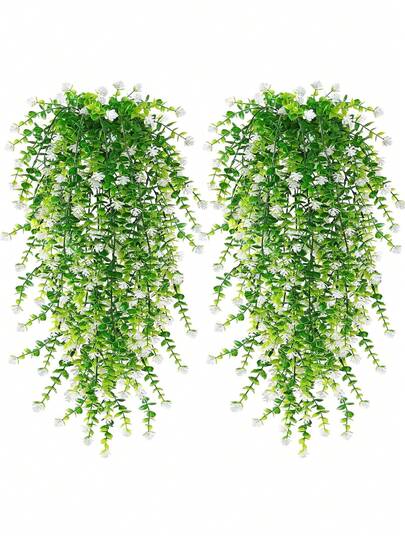 1/2/4件装人造悬挂花卉装饰，仿真悬挂桉树藤蔓，抗紫外线塑料悬挂绿植，适用于家居、花园、露台、婚礼、房间墙面装饰