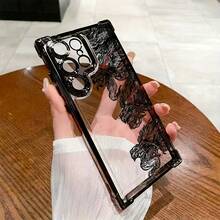 Funda de teléfono Dragón Negro para 25 S24 S23 S22 S21 S20 FE S20 Ultra A03s A04E/M04 A05s A06 4G A13 4G A15 4G/5G A25 5G A32 4G A55 5G A03 A04 A05 A12/M12 4G A13 5G/A04S A16 4G/5G A35 5G S20 S20 Plus A34 S21 FE Ultra Plus 4G 5G Funda trasera transparente y suave a prueba de golpes - Colores mixtos - Ver 5