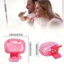 1 Simple Portable Toothbrush Organizer Clip - Plastic Protective Cap. A Must-Have For Travel And Business Trips. Dustproof And Antibacterial. Compact And Space-Saving. - Multicolor - View 3