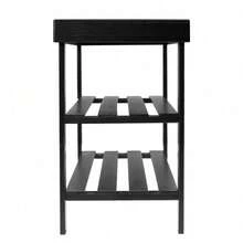 3-Tier Seamless Top Bamboo Shoe Rack - Sturdy Space-Saving Shoe Organizer For Entryway Hallway Closet Bedroom Use - Mặc định - Xem 6