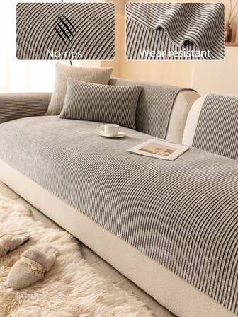 1pc Universal Sofa Cushion Cover, Modern Minimalist Anti-Slip Sofa Seat Pad, Washable Dust-Proof Sofa Slipcover, Soft & Colorfast, Pet-Friendly Sofa Protector, Fits L-Shaped Sofa And 1/2/3/4 Seater Sofa, Suitable For Bedroom, Office, Living Room