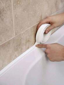 1Roll Waterproof Mildew Proof Toilet Caulk Strip, Self-Adhesive Sealing Tape For Kitchen Bathroom, Bathroom Waterproof Tape To Avoid Wet, Kitchen Sink Beautiful Seam Stickers - White - View 2