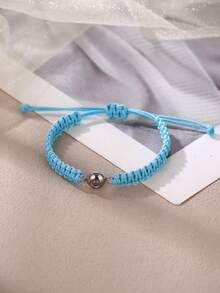 Dainty Personalized Photo Projection Macrame Bracelet - Stainless Steel Component Stackable Aesthetic, Couple/BFF Matching Gift For Valentine's Day/Anniversary/Birthday - Multicolor - View 5