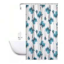 OISE ART STORE Tenda Doccia Vasca Impermeabile 12 Ganci Decorazione Fiori Blu 180x200 Cm 79224 - - Multicolore - Visualizzare 1