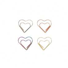 Bộ 50 kẹp giấy mini hình trái tim bằng kim loại, kẹp đánh dấu trang hình trái tim nhiều màu sắc, kẹp hình hoạt hình dễ thương dùng cho văn phòng, trường học, đóng sách, trang trí ghi chú. - Nhiều màu - Xem 6